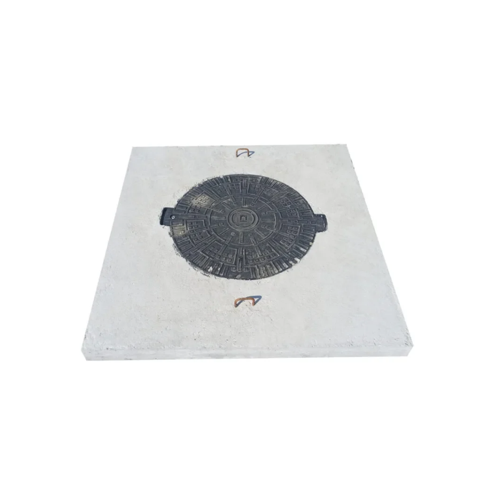 Capac Cămin din Beton 230 × 230 × 15 cm cu Ramă din Fontă B125