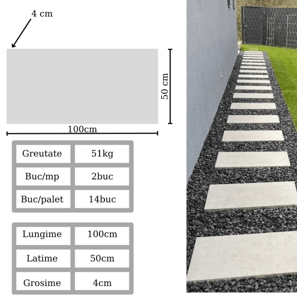 Dale din beton armat 100x50x4cm
