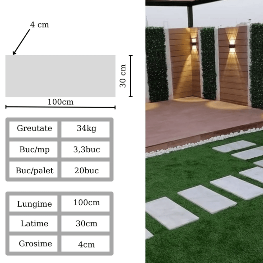 Dale din beton armat 100x30x4cm
