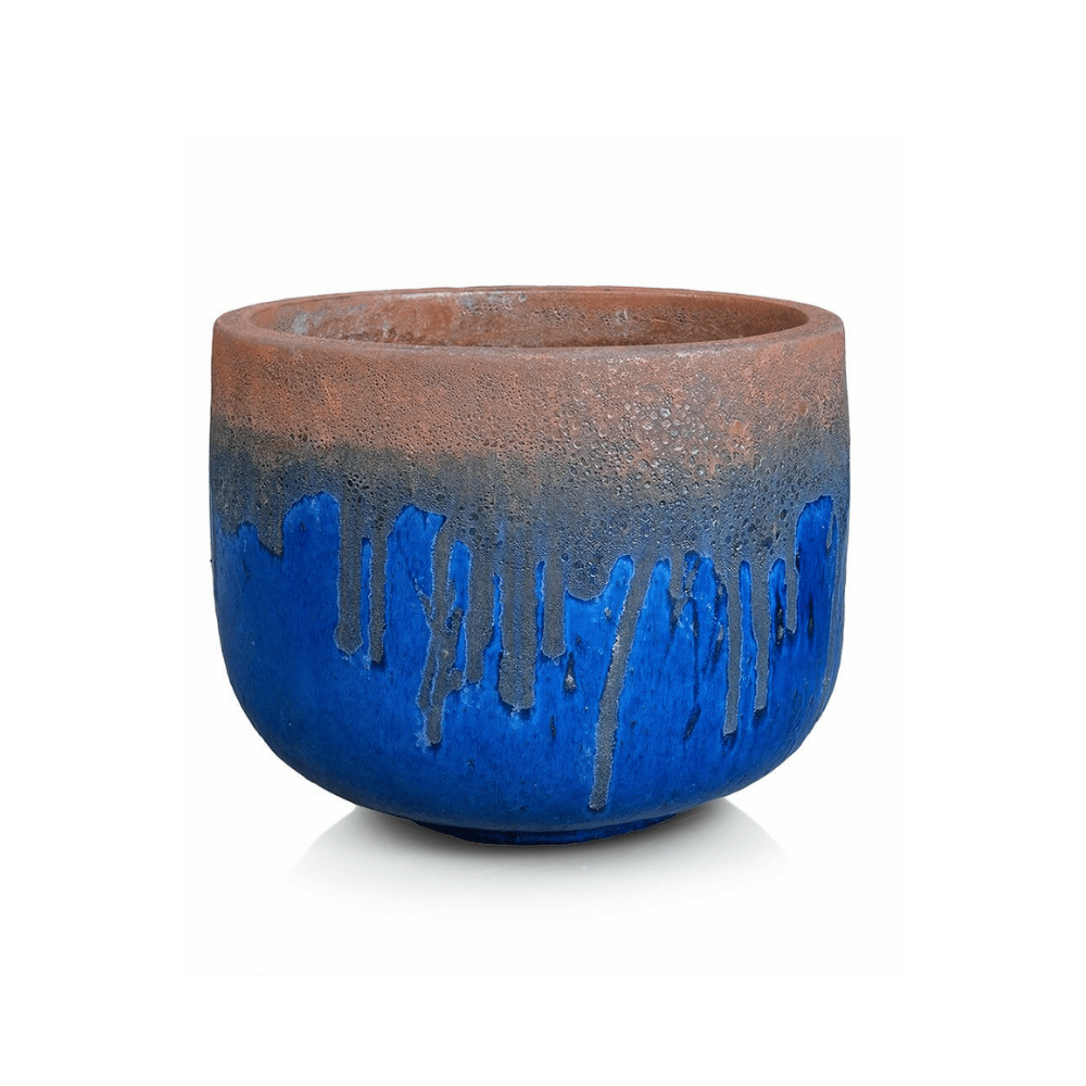Ghiveci Ceramic Glazurat Albastru-Maro Ø60 cm × H50 cm