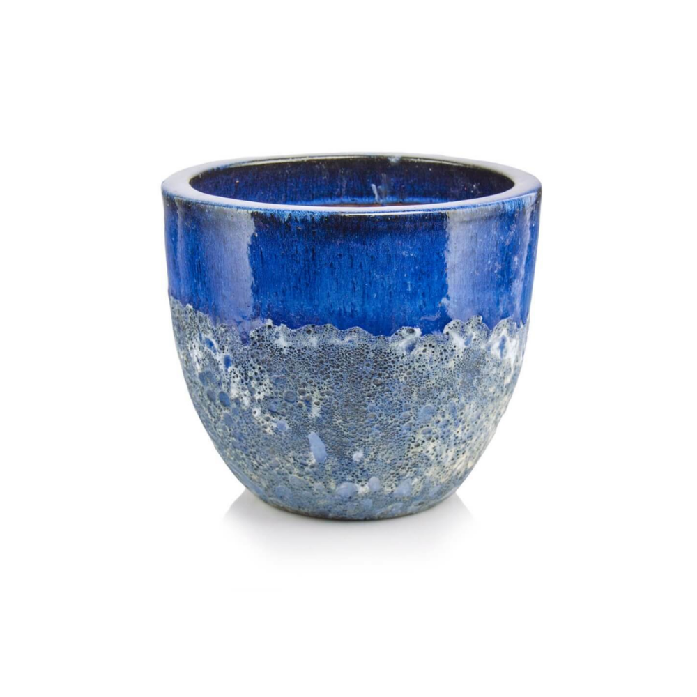 Ghiveci Ceramic Albastru Lucios Ø56 cm × H48 cm