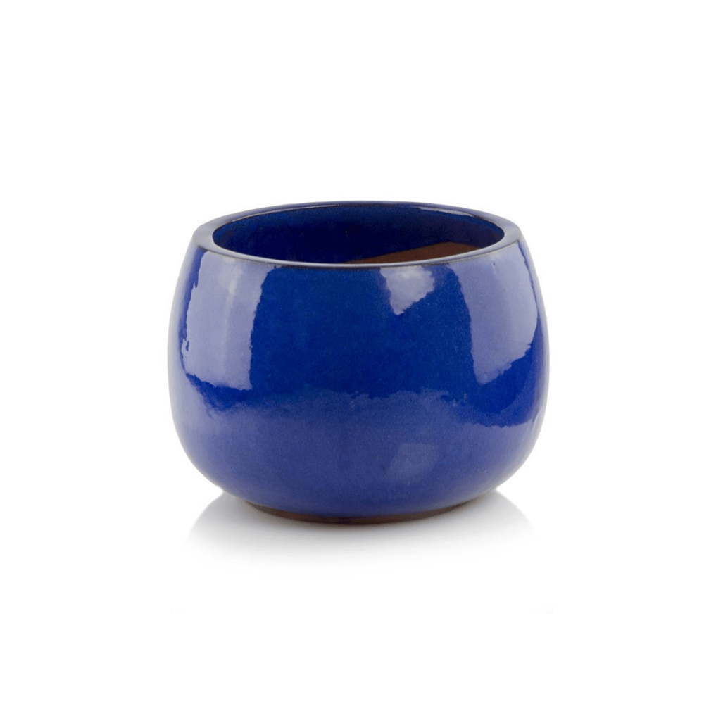 Ghiveci Ceramic Glazurat Albastru Ø47 cm × H31 cm