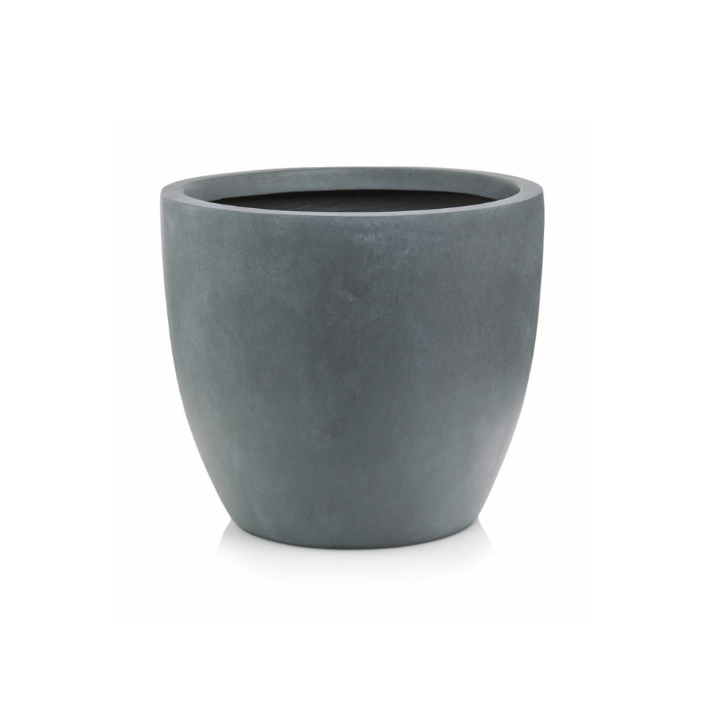 Ghiveci Rotund Gri Închis din Fibră Ceramică Ø54 cm × H51 cm