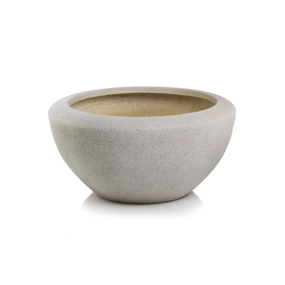 Ghiveci Rotund din Fibră Ceramică Ø50 cm × H24 cm – Aspect Beton