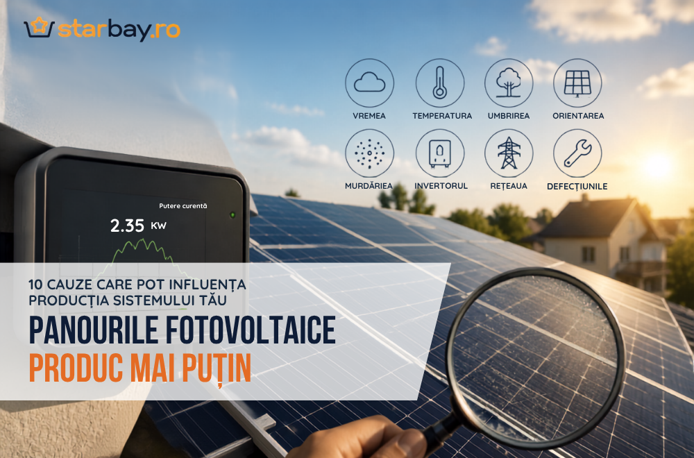📘 Ghid Starbay: Panourile fotovoltaice produc mai puțin decât te așteptai? 10 cauze pe care să le verifici